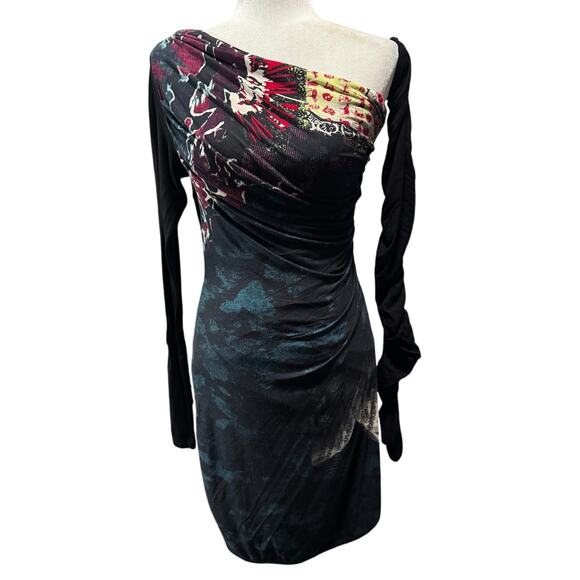 Save the Queen! Italy One-Shoulder Art Print Dress w/ Detachable Sleeve – Size S - Picture 2 of 7